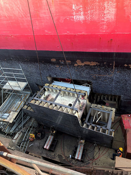 USCG Healy Hull Access Removal for Main Engine Change USCG Healy Hull Access Removal for Main Engine Change